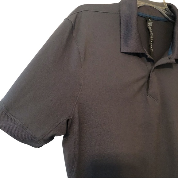NWOT Lululemon Golf Shirt Mens Med Dark Grey and Teal Trim - Picture 4 of 11